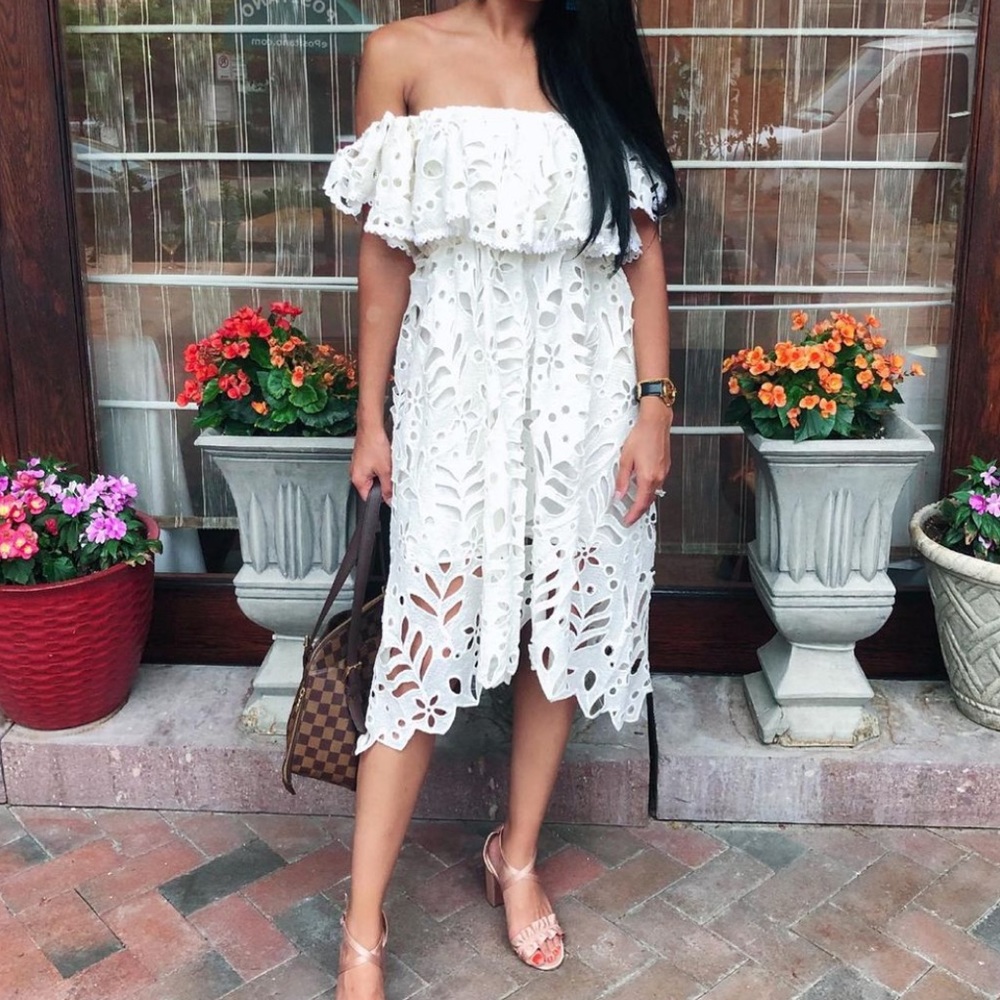 ChicWish Off Shoulder Lace Dress